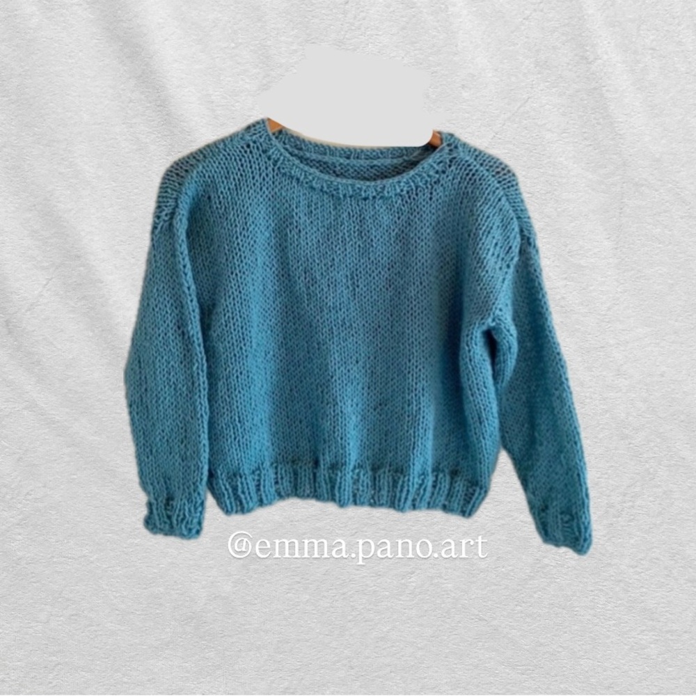 teal green blue knit sweater